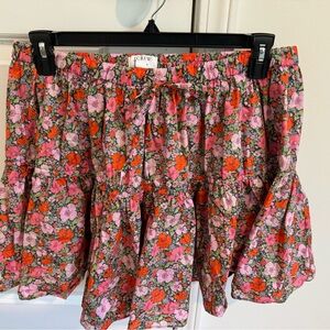 J. Crew Floral Skirt - Pink and Orange